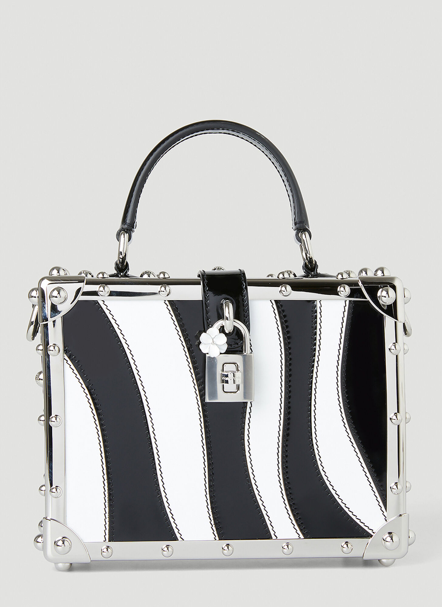 Dolce & Gabbana Dolce Box Zebra-print Top-handle Bag In Black