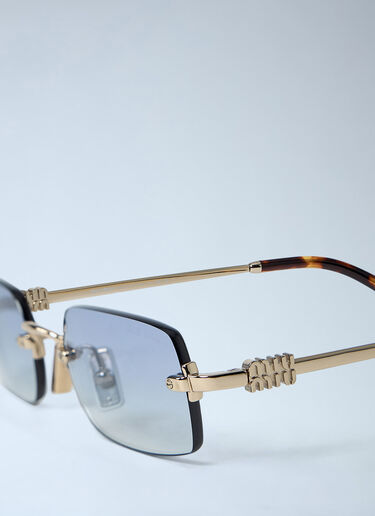 Miu Miu Logo Motif Sunglasses Gold lmu0262011