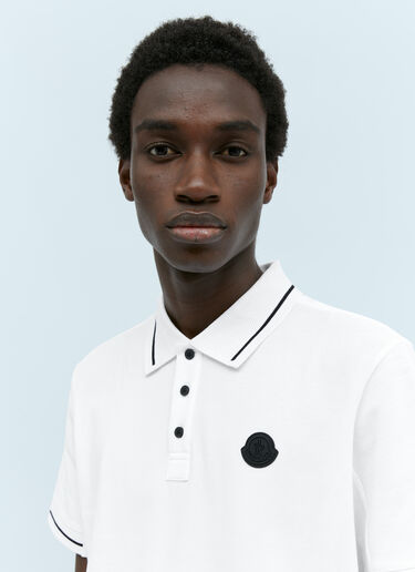 Moncler Logo Patch Polo Shirt White mon0155033