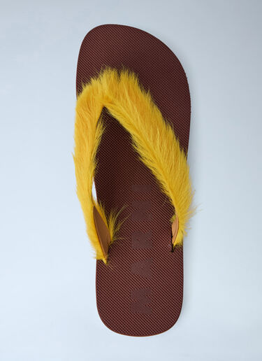 Marni Feather Embellished Sandals Yellow mni0164008