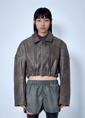 Rick Owens Collared Mac Bomber Jacket Dark Grey ric0266007