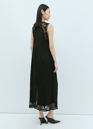 Jil Sander Floral Lace Midi Dress Black jil0255011