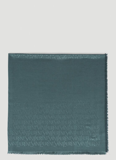 Logo Print Scarf Saint Laurent Logo Print Scarf Green sla0252094
