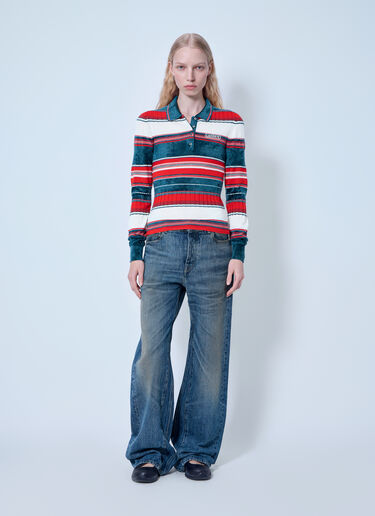 LN-CC® - Lacoste: Runway Textured Striped Polo Collar Sweater - Multicolor Lacoste Runway Textured Striped Polo Collar Sweater Multicolor lac0266021
