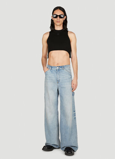 Suspender Strap Crop Top Courrèges Suspender Strap Crop Top Black cou0152012