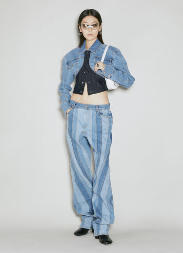 Mugler Spiral Baggy Jeans Blue mug0354003