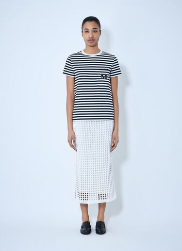 Max Mara Striped Cotton Jersey T-Shirt Black max0264013