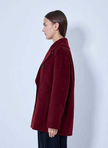 LN-CC® - Max Mara: Double-Breasted Wool Coat - Bordeaux Max Mara Double-Breasted Wool Coat Bordeaux max0266097