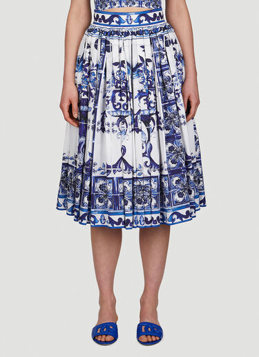 Dolce & Gabbana Majolica Print Skirt Blue dol0249040