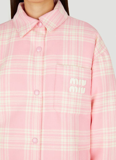 Miu Miu 格纹衬衫夹克 粉 miu0250017