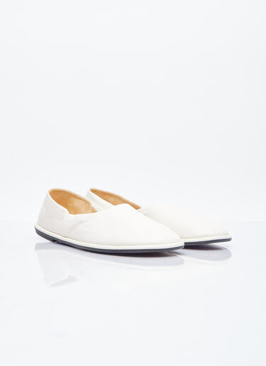 The Row Leather Canal Flats Beige row0253058