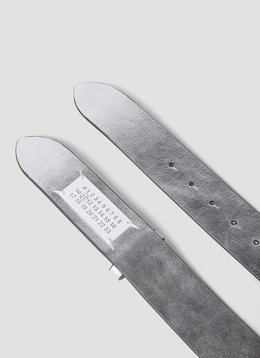Metallic Logo Patch Belt Maison Margiela Metallic Logo Patch Belt Silver mla0251048