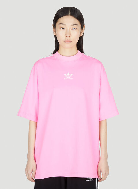 Balenciaga x adidas 로고 프린트 티셔츠 블랙 axb0251002