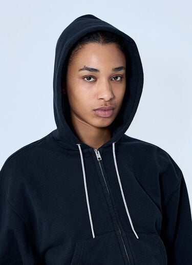 Alexander Wang Zip-Front Hooded Sweatshirt Black awg0264004
