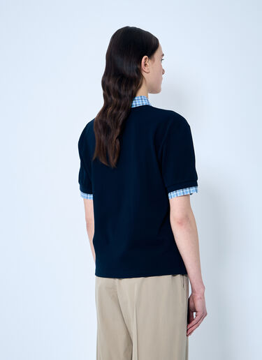 Miu Miu Polo Shirt With Contrast Trims Blue miu0360006