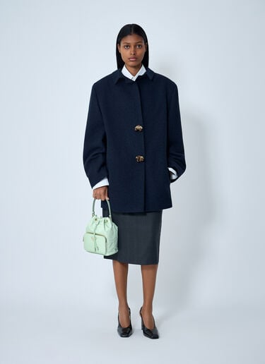 Prada Wool Shetland Blazer Blue pra0262132