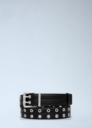 GANNI ダブルアイレットベルト  ブラック gan0258070