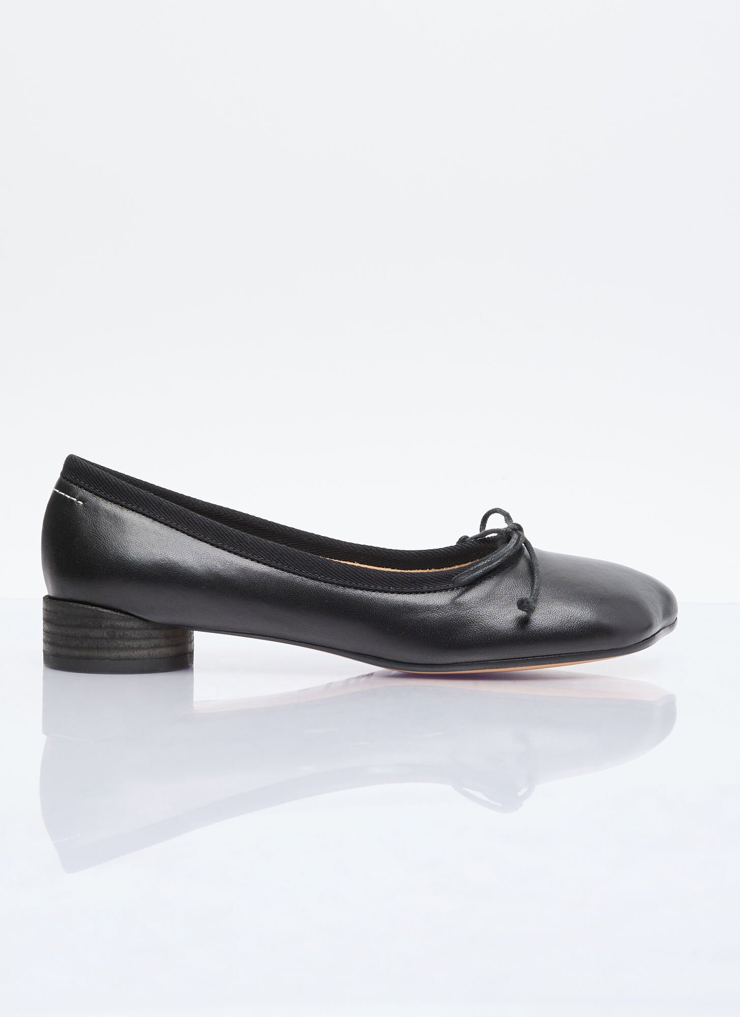 Shop Mm6 Maison Margiela Anatomic Ballerinas In Black