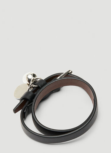 Alexander McQueen Double Wrap Skull Pendant Bracelet Black amq0249089