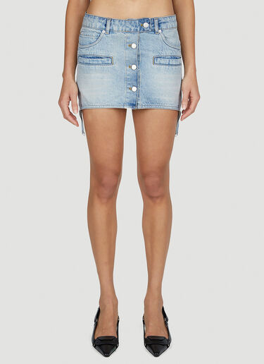 Courrèges Denim Strap Skirt Light Blue cou0251016