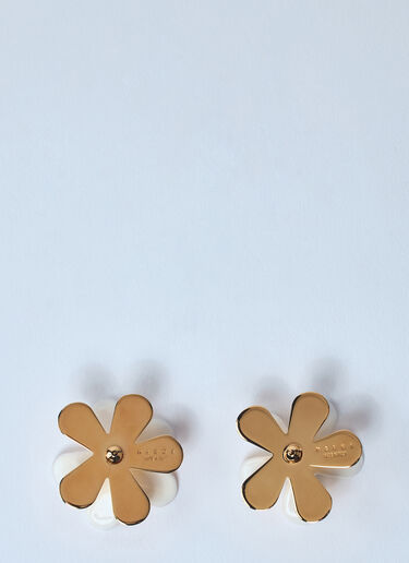Marni Enameled Metal Flower Pop Earrings White mni0259030