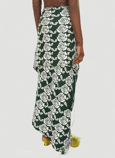 LOUISE LYNGH BJERREGAARD Draped Knitted Skirt Green llb0248004