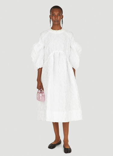 Simone Rocha Signature Sleeve Smock Dress Ivory sra0250007