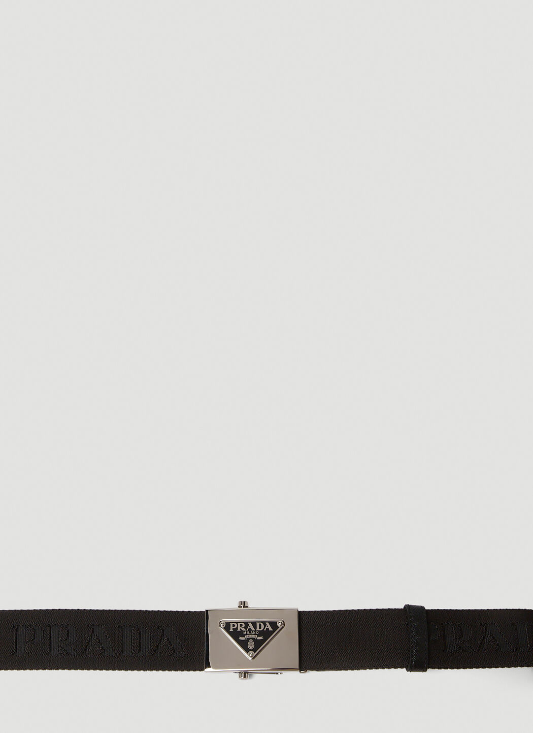 Prada Logo Plaque Belt in Black LN CC
