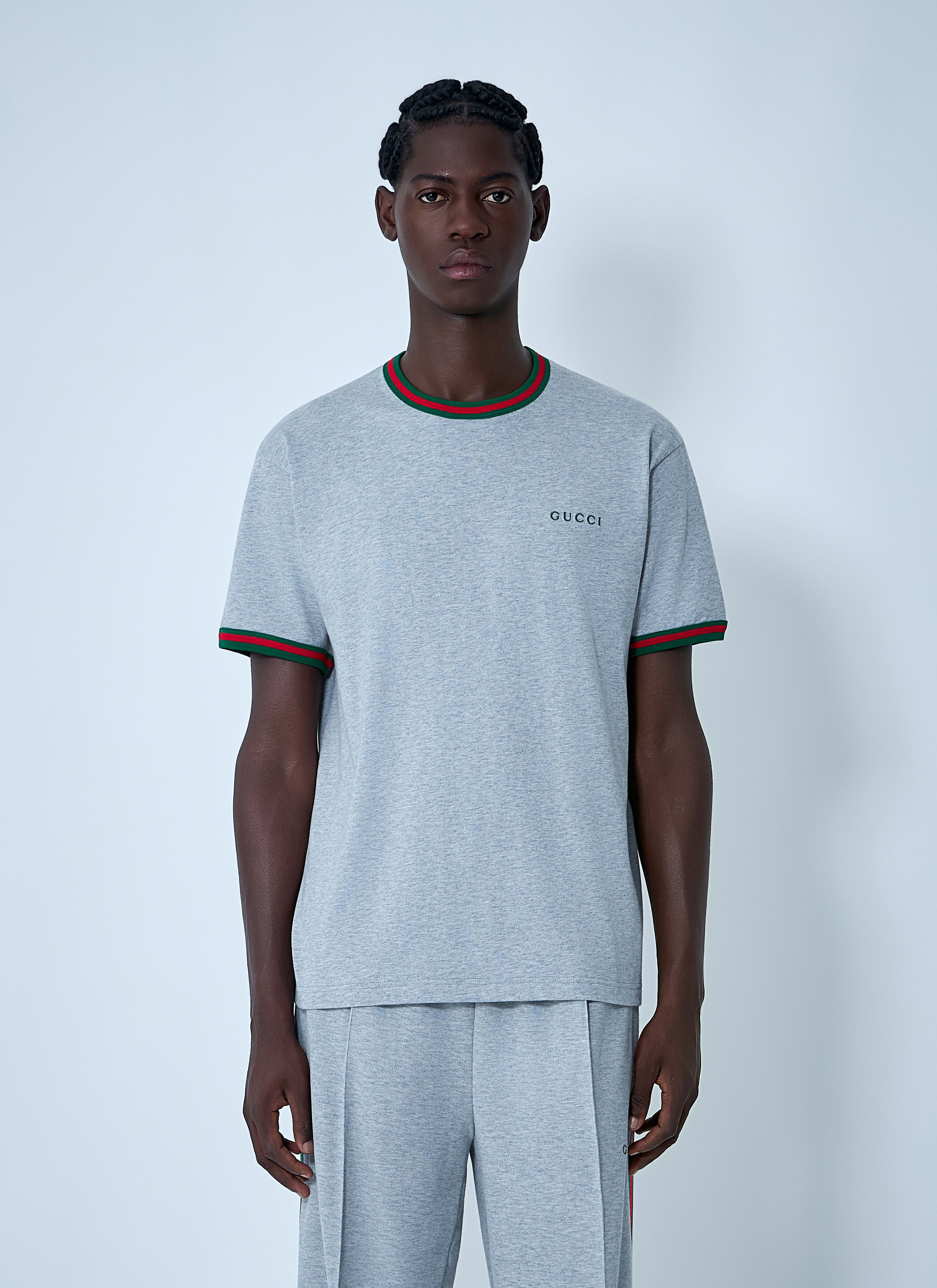 Gucci Men's' Logo Motif T-Shirt in Light Grey | LN-CC®