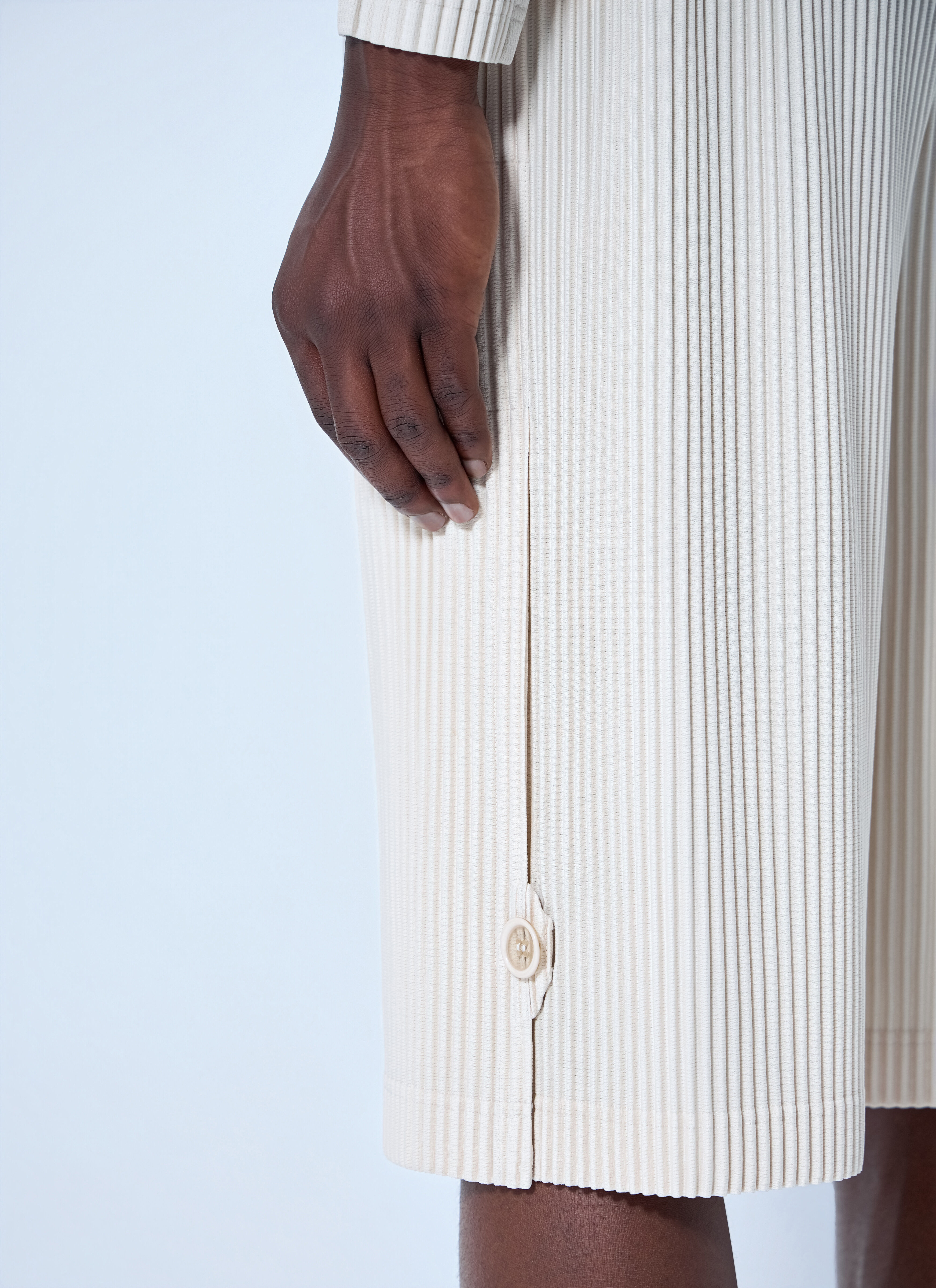 Homme Plissé Issey Miyake Men's' Pleated Shorts in Beige | LN-CC®