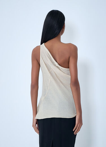 Rick Owens Asymmetric Draped T-Shirt Beige ric0263012