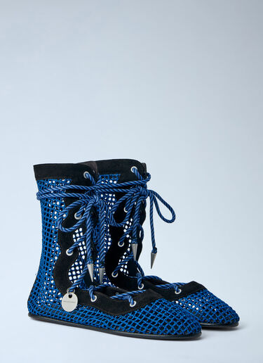 Kiko Kostadinov Reticella Lace Up Boot Blue kko0264014