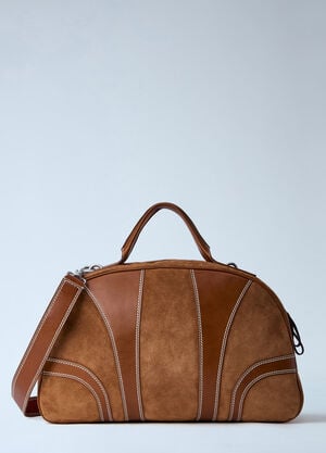 Dries Van Noten Leather-Trimmed Suede Duffel Bag Brown dvn0163033