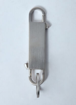 Rick Owens Gemini Metal Keyring Silver ric0159057