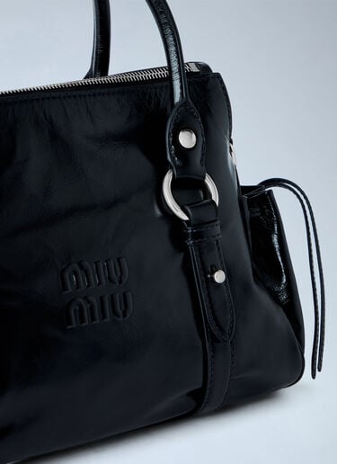 LN-CC® - Miu Miu: Patent Leather Handbag - Black Miu Miu Patent Leather Handbag Black miu0266025