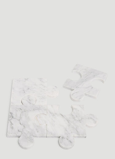 Tre Product Marble Puzzle Coasters White wps0639616