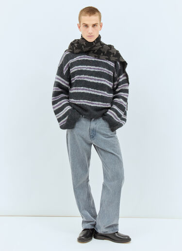 Striped Mohair-Blend Sweater Acne Studios Striped Mohair-Blend Sweater Grey acn0158004