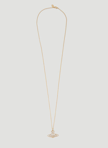 Vivienne Westwood Thin Lines Flat Orb Necklace Gold vvw0354001