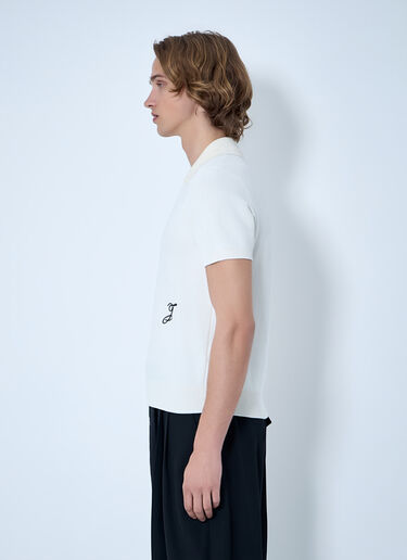 Ribbed Collar Knit Polo Jacquemus Ribbed Collar Knit Polo White jac0164023