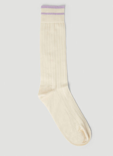 Marni Logo Intarsia Socks Cream mni0152015