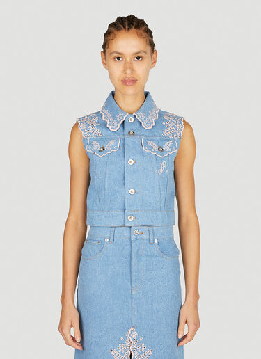 Embroidered Denim Top Rabanne Embroidered Denim Top Blue pac0252004