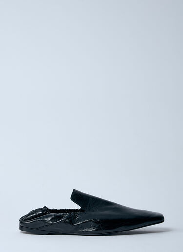 TOTEME Elastic Leather Loafers Black tot0260018