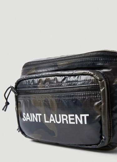 Saint Laurent ロゴプリントカモフラージュベルトバッグ ブラック sla0147059
