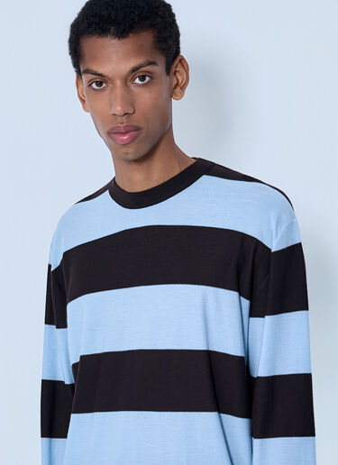 Bottega Veneta Striped Long Sleeve T-Shirt Blue bov0164012
