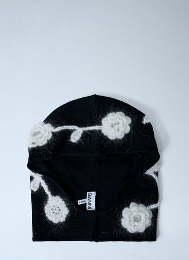 Bonnet With Crochet Flowers GANNI Bonnet With Crochet Flowers Black gan0262001