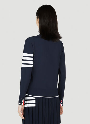 Thom Browne Four Bar Knit Polo Blue thb0251013