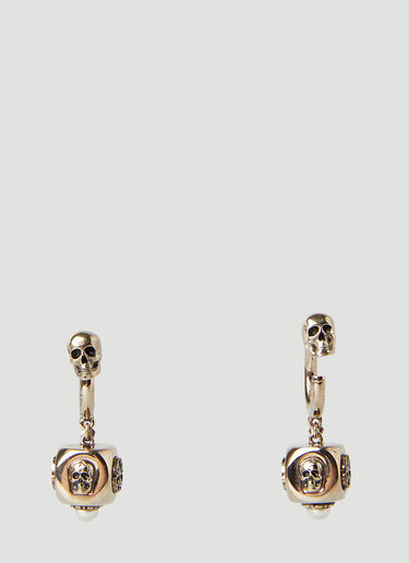 Alexander McQueen Skull Dice Earrings Pale Gold amq0248042