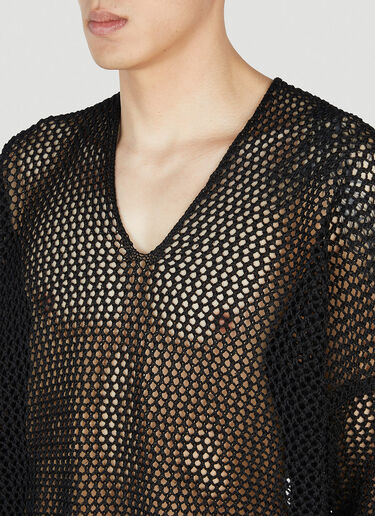 Mesh Sweater Sulvam Mesh Sweater Black sul0152009