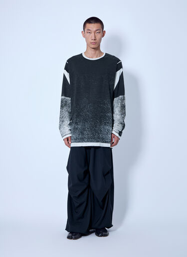 LN-CC® - Yohji Yamamoto: Dense Single Jersey Round Neck Long Slv T-Shirt - Grey Yohji Yamamoto Dense Single Jersey Round Neck Long Slv T-Shirt Grey yoy0165008