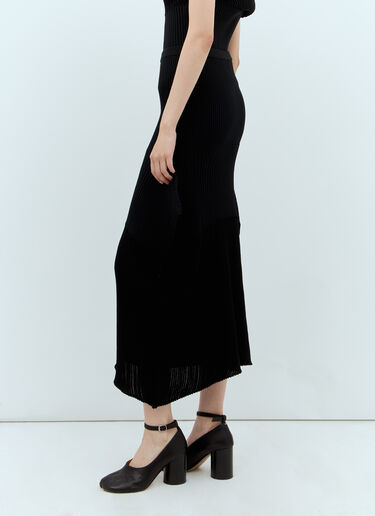 Issey Miyake SENSU KNIT ミディスカート ブラック ism0257009